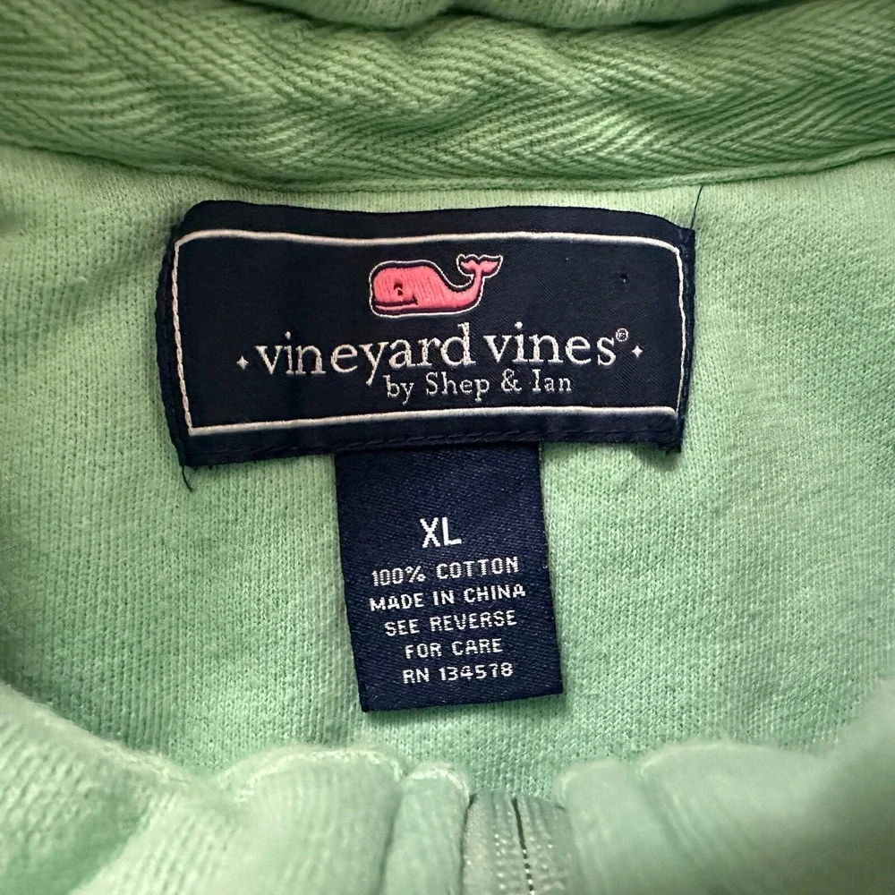 Vineyard Vines Sweater Men's‎ XL Mint Green Heavy Pullover Quarter Zip Sweater